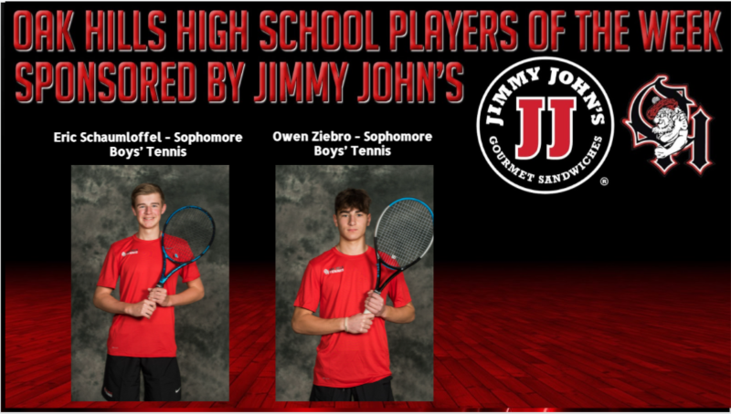 Jimmy John's Players of the Week, Eric Schaumloffel and Owen Ziebro